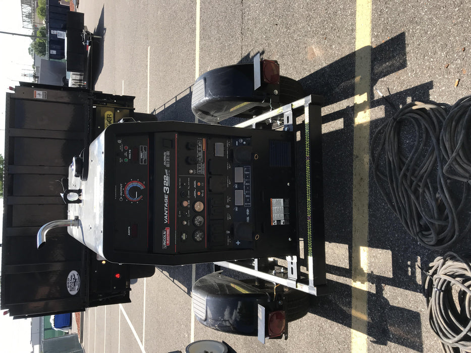 2019 Lincoln Electric Vantage 322 Ready-Pak 3, Two Wheel Trailer, Fender and Light Kit, Cable Rack