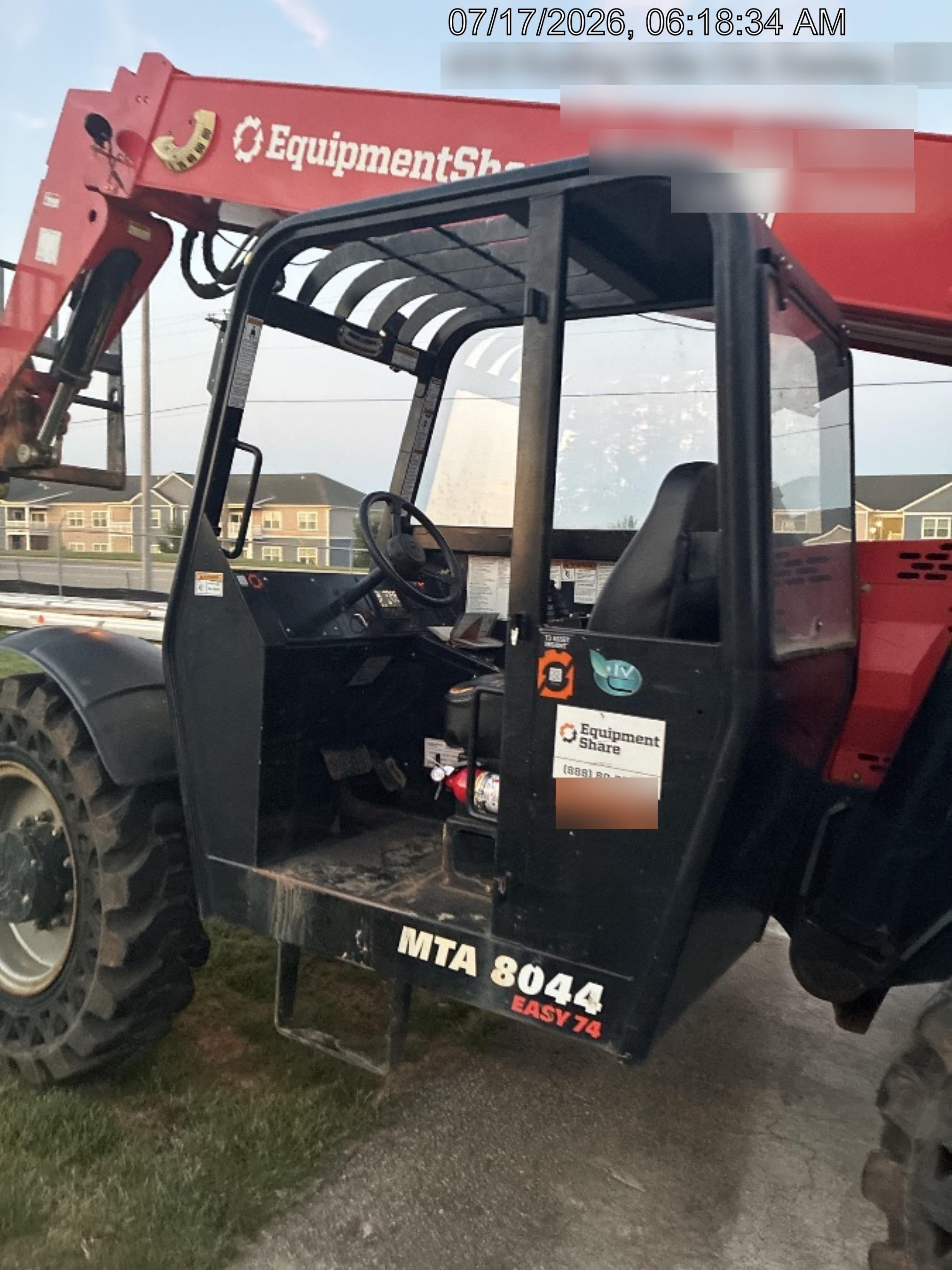 2019 Manitou MTA8044 74hp T4F, Open ROPS, Cab and Boom LED work lights, Auxiliary Hydraulics, Solid Tires, Amber strobe, Lift Hook 66" Carriage, 60" Forks