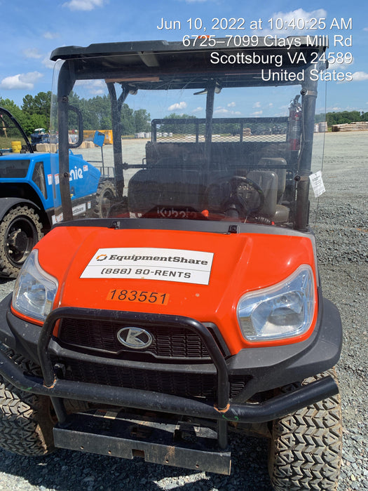 2021 Kubota RTV-X1140W-H Plastic Canopy, Windshield Acrylic Clear, LED Strobe Light, Wire Harness Kit, Back up Alarm