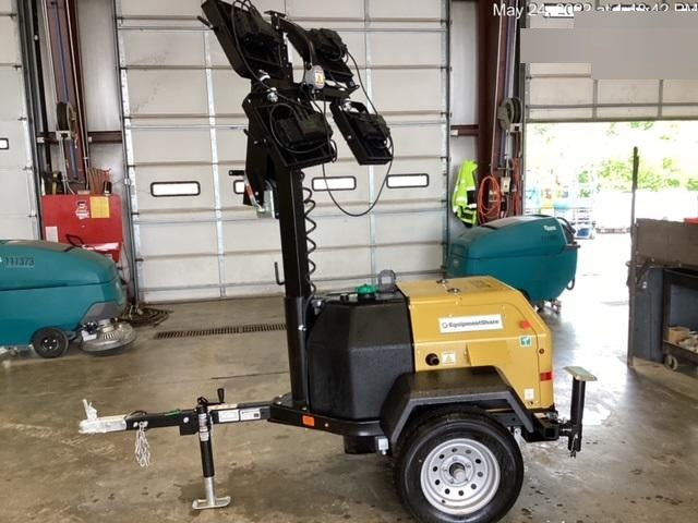 2022 Allmand NLV3GR (4) LED Light Fixture 350W, 23' Vertical Mast, 3kW Prime, Towable, Deep Sea L401, Leveling Jacks, Yanmar T4F 5.8hp