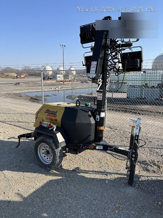 2022 Allmand NLV3GR (4) LED Light Fixture 350W, 23' Vertical Mast, 3kW Prime, Towable, Deep Sea L401, Leveling Jacks, Yanmar T4F 5.8hp