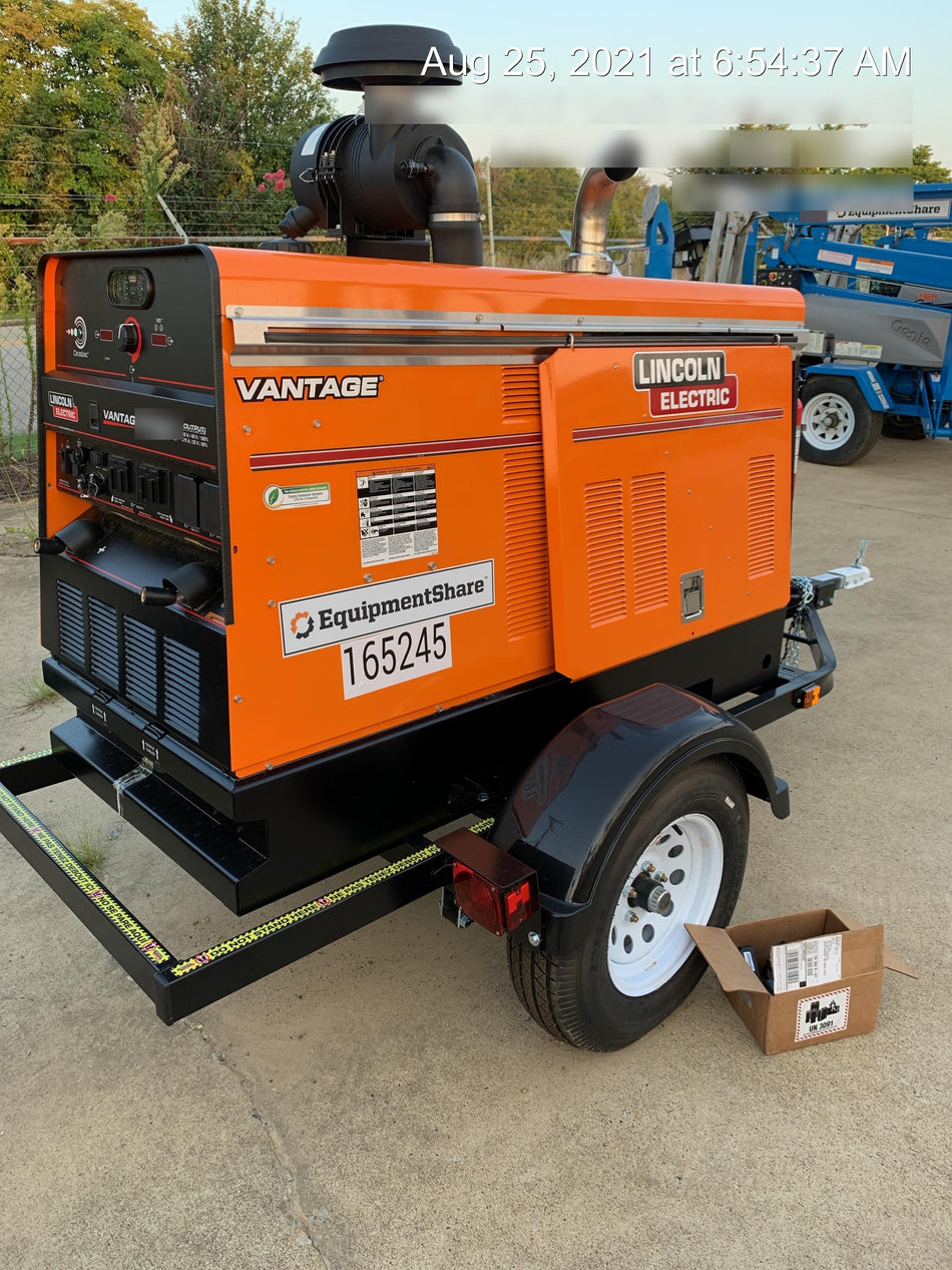 2021 Lincoln Electric Vantage 549X Ready Pak 3, ORANGE (includes trailer, cable rack, fender light kit)