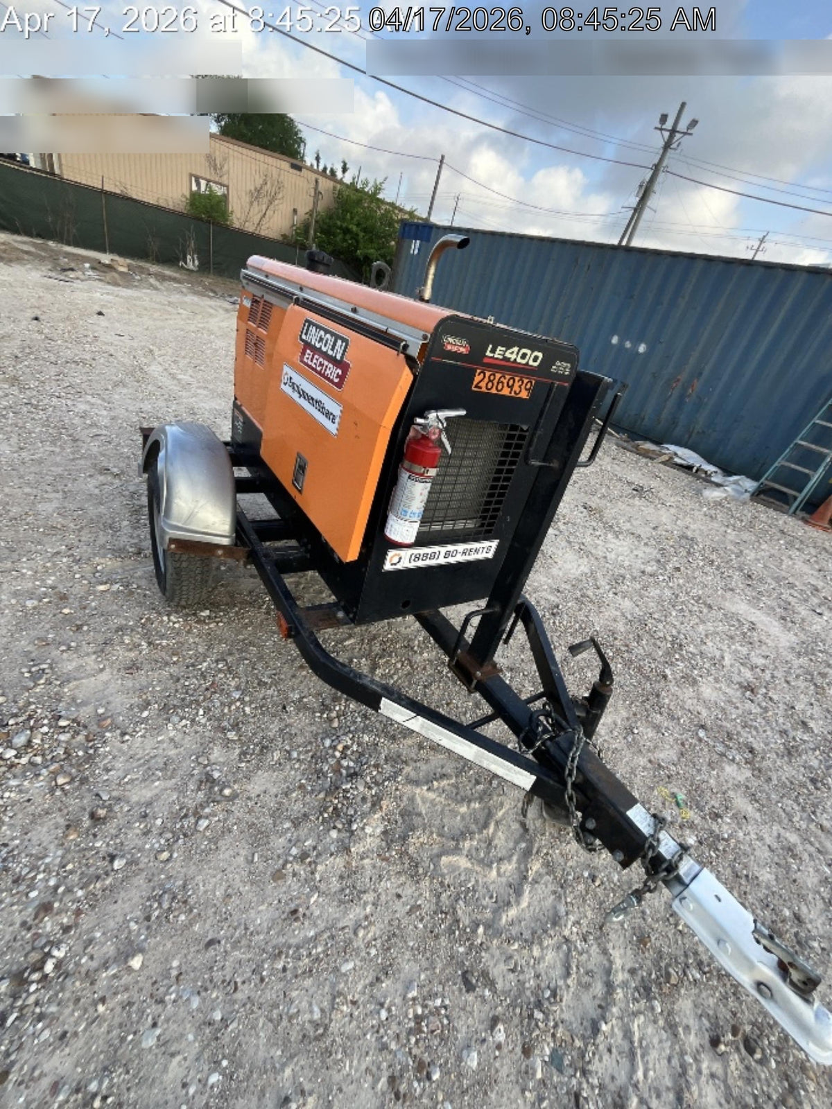 2022 Lincoln Electric LE400 Kubota V1505, Trlr, Cable Rack, Light Kit, ES Decals, T3