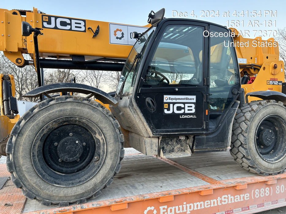 2022 JCB 512-56 74Hp Dsl, Cab/Heat/Air, Sld Tires, LED WL, Bcn, L Hook, EST