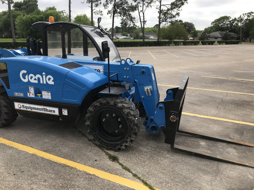 2020 Genie GTH-5519 Cab/Heat/Air, Solid Tires, Work Lights, Beacon, Aux Hydraulics, Back up Alarm w/48" Carriage, 48" Forks