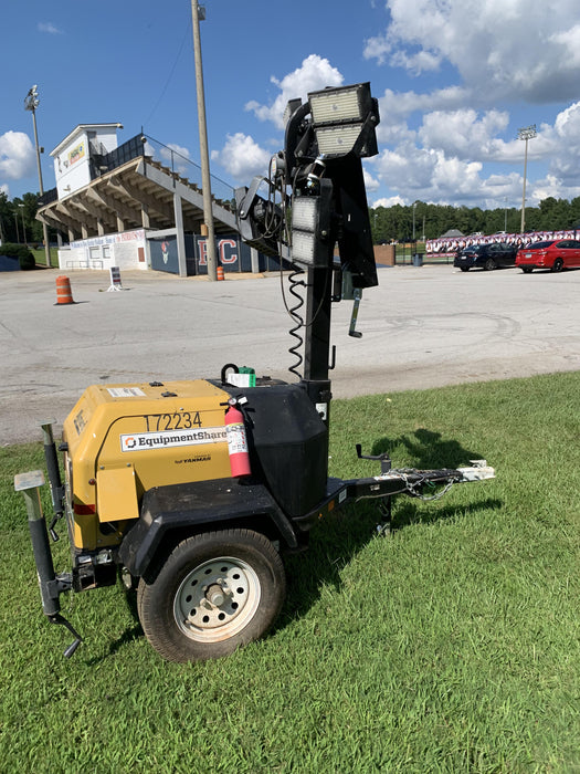 2021 Allmand NLV3GR (4) LED Light Fixture 350W, 23' Vertical Mast, 3kW Prime, Towable, Deep Sea L401, Leveling Jacks, Yanmar T4F 5.8hp