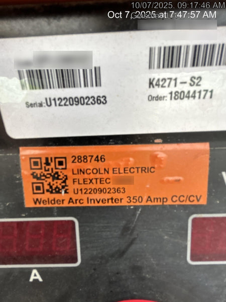 2022 LINCOLN ELECTRIC FLEXTEC 350X
