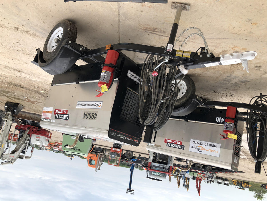 2019 Lincoln Electric Vantage 322 Ready-Pak 3, Two Wheel Trailer, Fender and Light Kit, Cable Rack