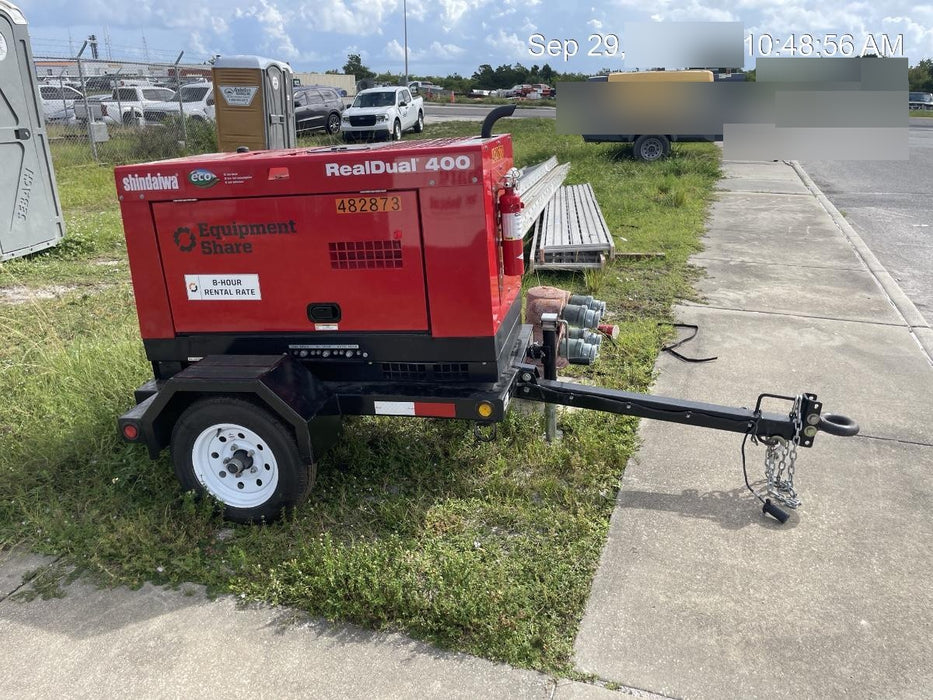2024 Shindaiwa DGW400DML Kubota D902 Engine, 23 HP, Dual Op Welder, Wire, Arc, Droop Stick, Tig, and CC Stick Functionality, Simulphase, 3 Phase and 1 Phase Gen Output, Single Axle NB Trlr, Slr Trckl Chrg 12V 12W, Fire Ext, T3