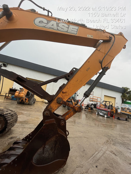 2016 Case CX350D CAB A/C, 13'-3" ARM, STEEL TRACKS, THUMB