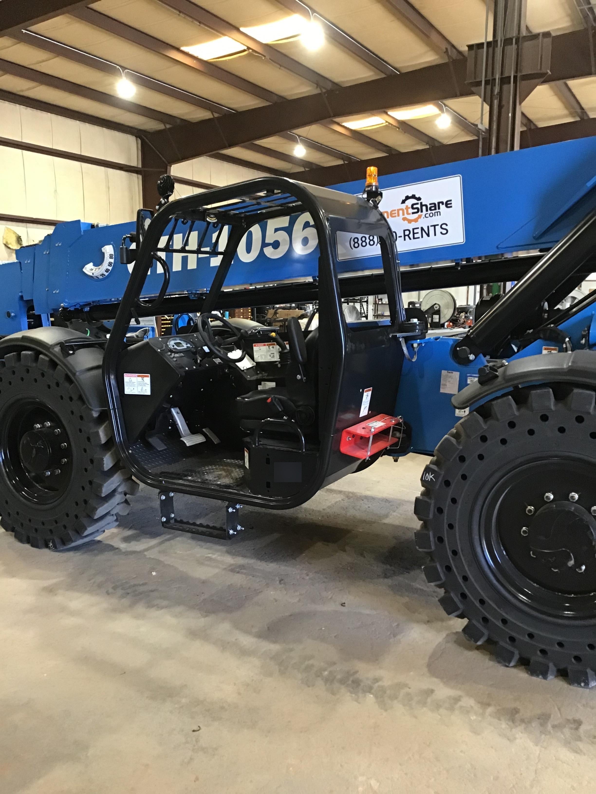 2019 Genie GTH-1056 Canopy, Solid RT Tires, LED Work Lights, Beacon 60" QA Carriage, 60" Forks