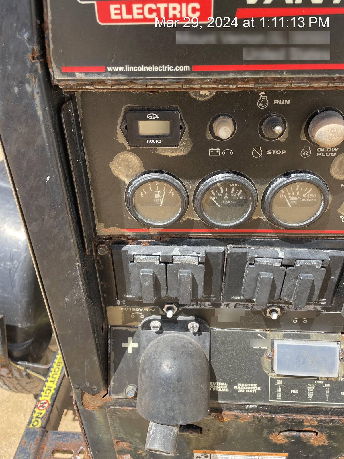 2019 Lincoln Electric Vantage 322 Lincoln Vantage 322 Welder w/Trailer, Light Kit, Cable Rack