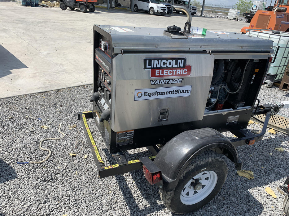 2019 Lincoln Electric Vantage 322 Ready-Pak 3, Two Wheel Trailer, Fender and Light Kit, Cable Rack