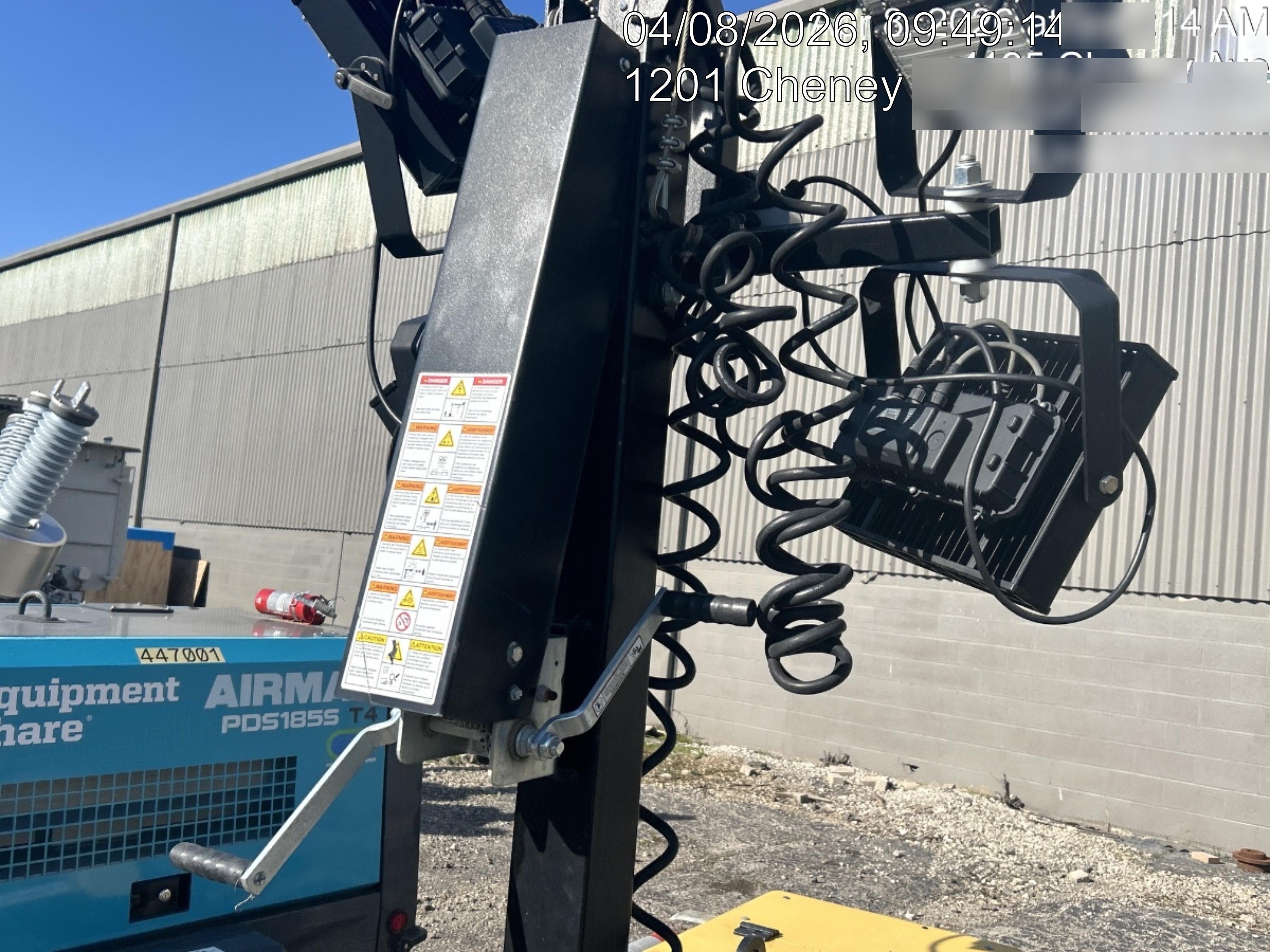 2022 Allmand NLV3GR (4) LED Light Fixture 350W, 23' Vertical Mast, 3kW Prime, Towable, Deep Sea L401, Leveling Jacks, Yanmar T4F 5.8hp