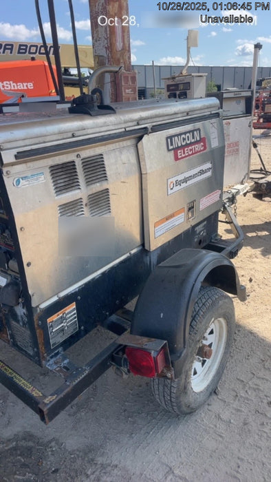 2016 Lincoln Electric Vantage 322 Ready-Pak 3, Two Wheel Trailer, Fender and Light Kit, Cable Rack