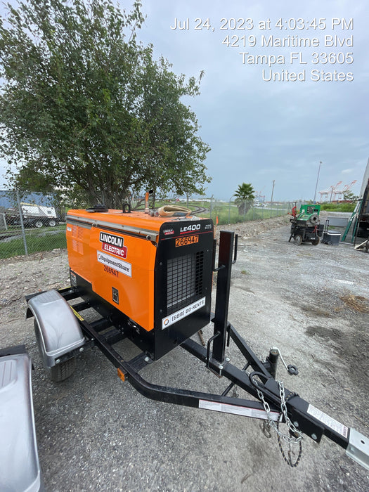 2022 Lincoln Electric LE400 Kubota V1505, Trlr, Cable Rack, Light Kit, ES Decals, T3