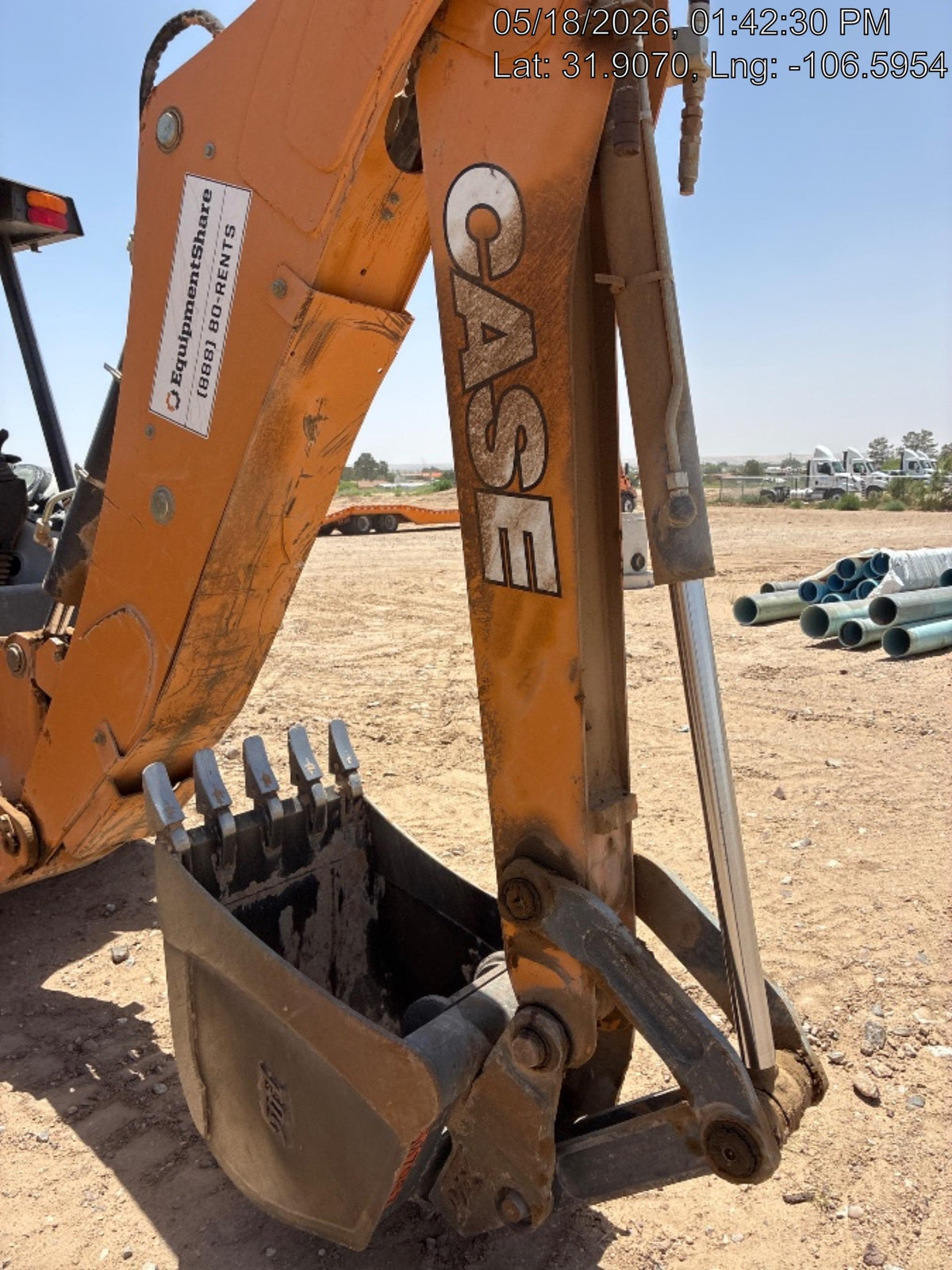 2019 Case 580N EP Canopy, 4WD, GP Front Bucket, Standard Stick, 2-Way Aux Hydraulics, ISO Controls