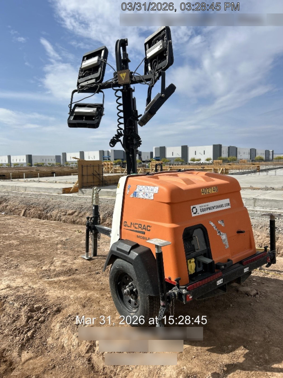 2024 Generac MLT2 Diesel, Flex Switch 120V Input, Powerzone Controller, 
(4) 320W LED Lights, 4kW Generator, 39.9 Gal Fuel Tank, 2" Ball, T3
