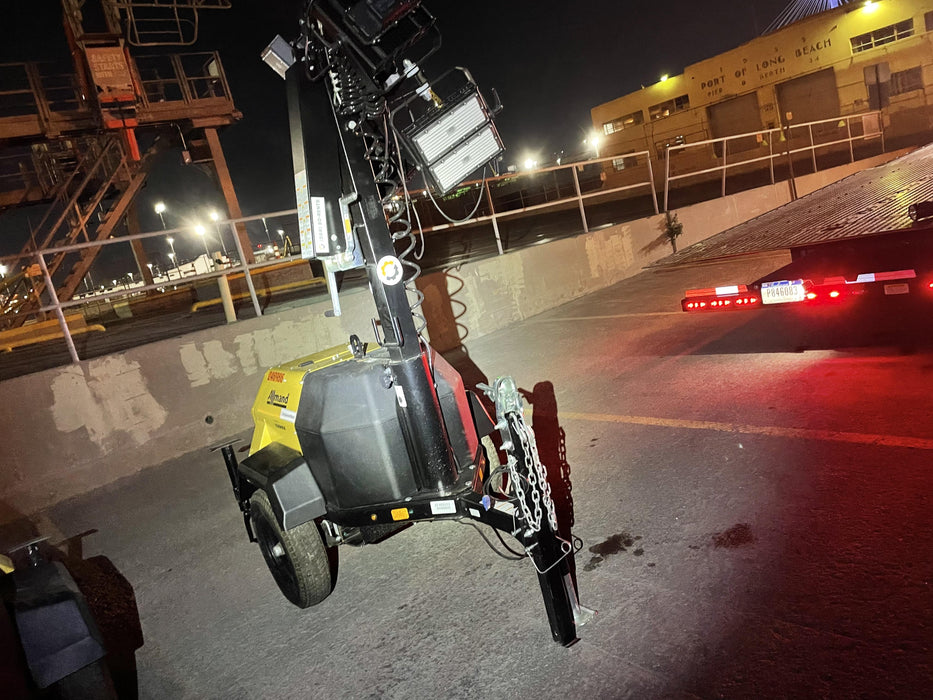 2022 Allmand NLV3GR (4) LED Light Fixture 350W, 23' Vertical Mast, 3kW Prime, Towable, ES Decals, T3