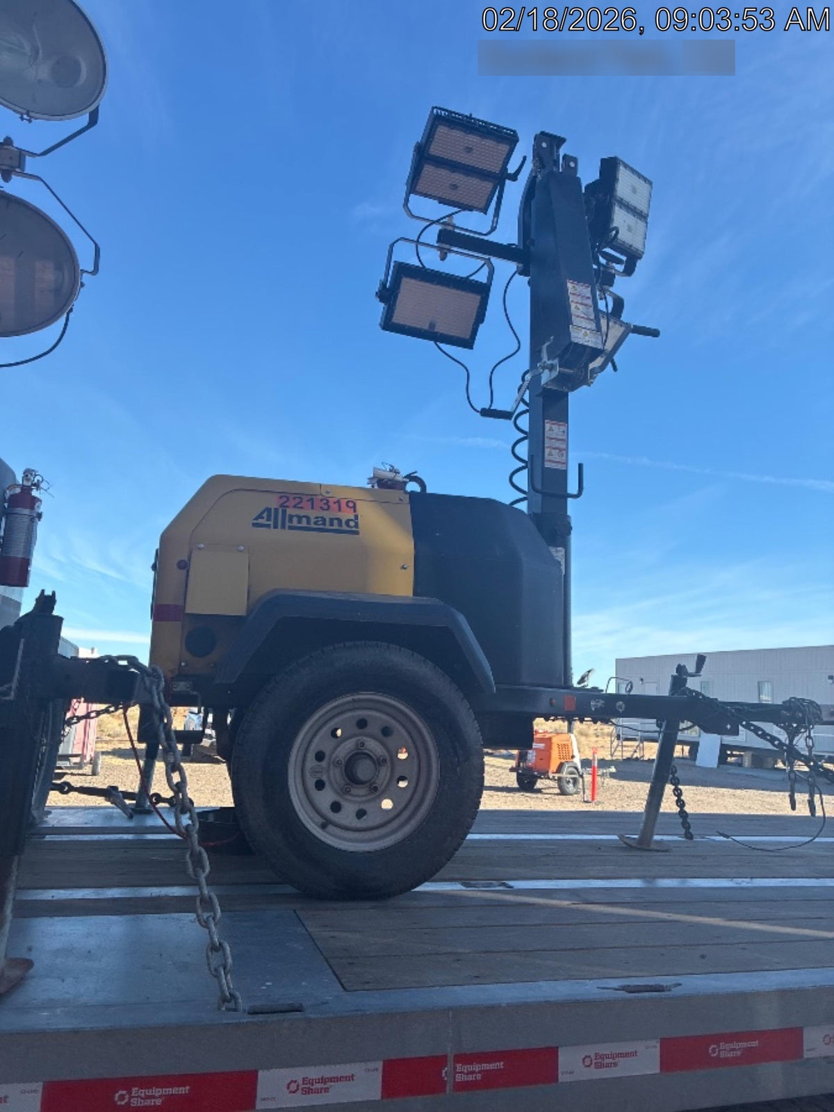 2022 Allmand NLV3GR (4) LED Light Fixture 350W, 23' Vertical Mast, 3kW Prime, Towable, Deep Sea L401, Leveling Jacks, Yanmar T4F 5.8hp