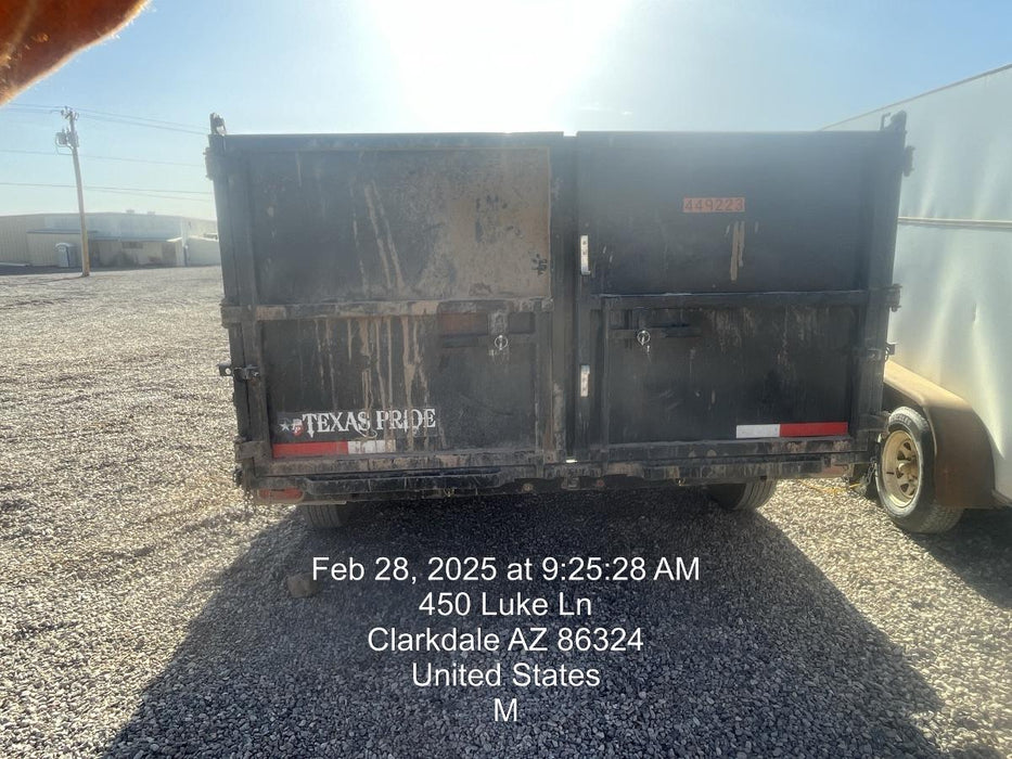 2025 TEXAS PRIDE TRAILERS 14'L x 7'W 5 Cu Yd Trunnion Hydraulic Dump