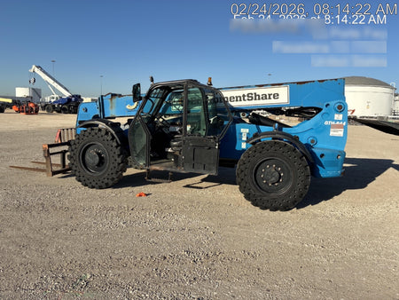 2019 Genie GTH-844 Cab/Heat/AC, Solid RT Tires, LED Work Lights, Beacon 60" QA Carriage, 48" Forks