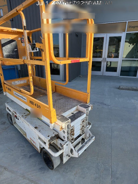 Custom Equipment HB-1430 <ul>
 <li>Hy-Brid Scissor Lift</li>
  <li>Platform capacity up to 670 lbs.</li>
  <li>Working height up to 20 ft</li>
  <li>Weighs under 1,700 lbs.</li>
  <li>Non-marking wheels </li>
</ul>