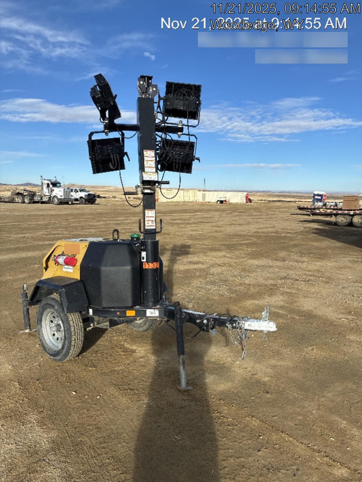 2020 Allmand NLV3GR (4) LED Light Fixture 350W, 23' Vertical Mast, 3kW Prime, Towable, Deep Sea L401, Leveling Jacks, Yanmar T4F 5.8hp