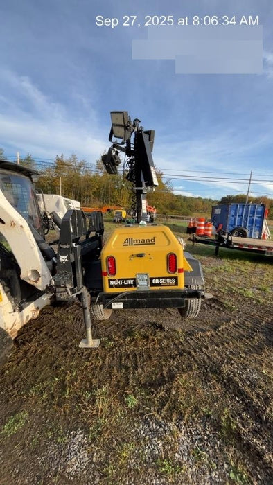 2021 Allmand NLV3GR (4) LED Light Fixture 350W, 23' Vertical Mast, 3kW Prime, Towable, Deep Sea L401, Leveling Jacks, Yanmar T4F 5.8hp