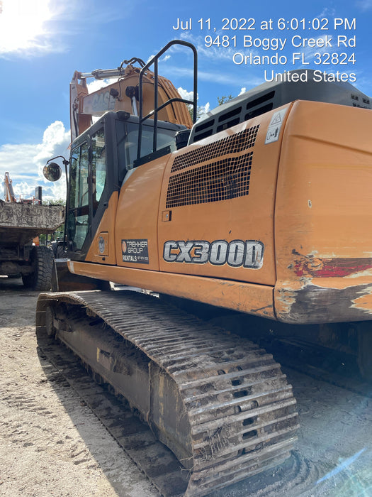 2016 Case CX300D CAB A/C, 12' ARM, STEEL TRACKS, THUMB