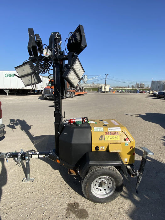 2022 Allmand NLV3GR (4) LED Light Fixture 350W, 23' Vertical Mast, 3kW Prime, Towable, Deep Sea L401, Leveling Jacks, Yanmar T4F 5.8hp