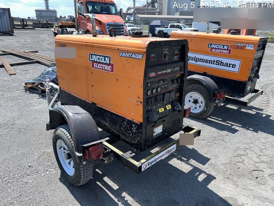 2021 Lincoln Electric Vantage 322 Vantage 322 Ready Pak 3 w/ Decals, ORANGE (includes trailer, cable rack, fender light kit) NO Telematics