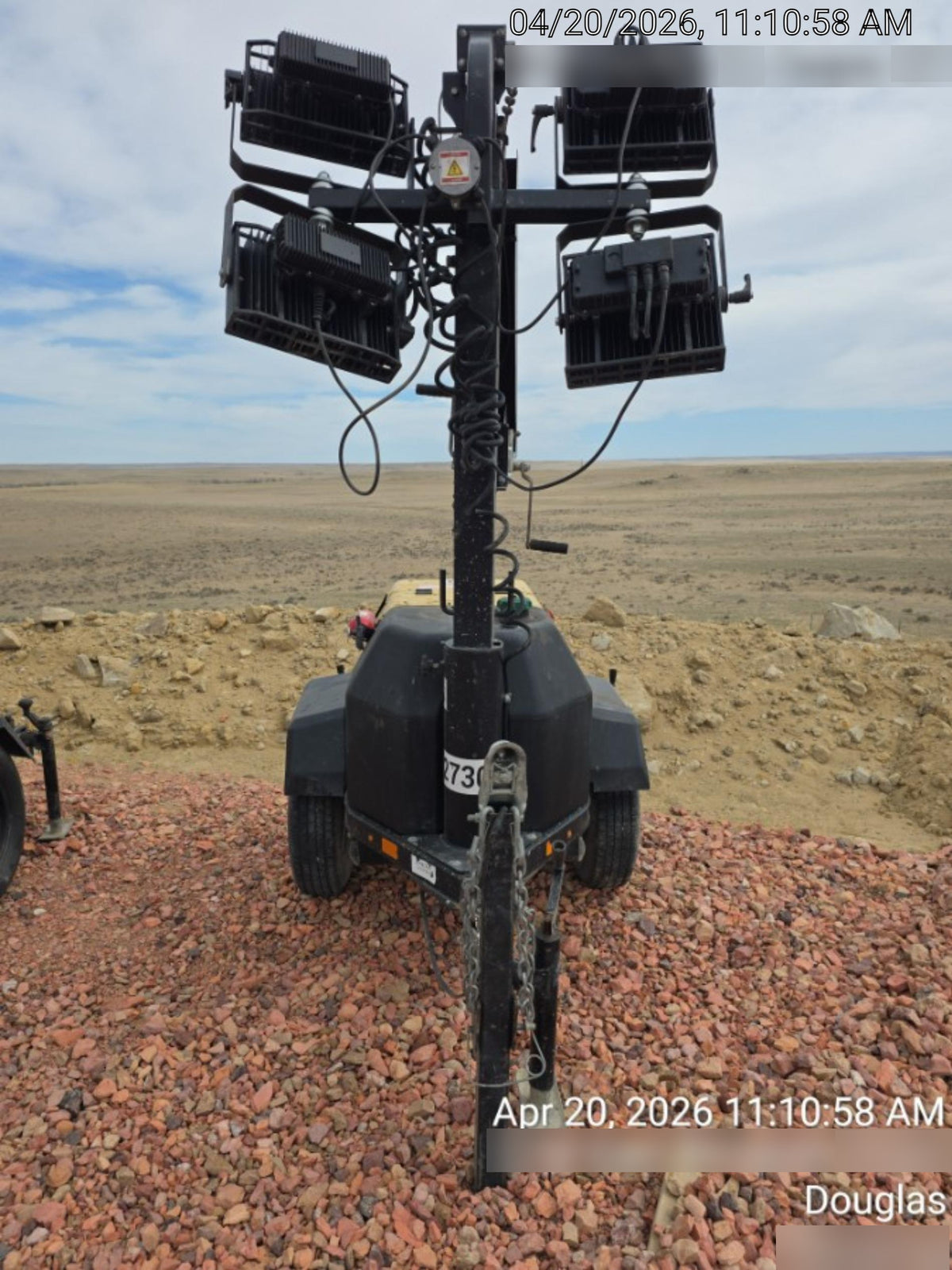 2022 Allmand NLV3GR (4) LED Light Fixture 350W, 23' Vertical Mast, 3kW Prime, Towable, ES Decals, T3