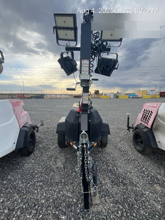 2021 Allmand NLV3GR (4) LED Light Fixture 350W, 23' Vertical Mast, 3kW Prime, Towable, Deep Sea L401, Leveling Jacks, Yanmar T4F 5.8hp