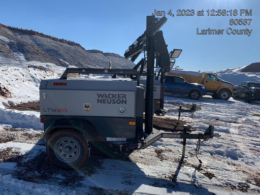 2022 Wacker Neuson LTW20Z1 Isuzu Dsl. Engine, 23' Mast, (4) 300W LED Lights, CWK, Programmable Dawn to Dusk, 360 Deg. Rotation, 57 Gal. Tank, Trailer Mounted