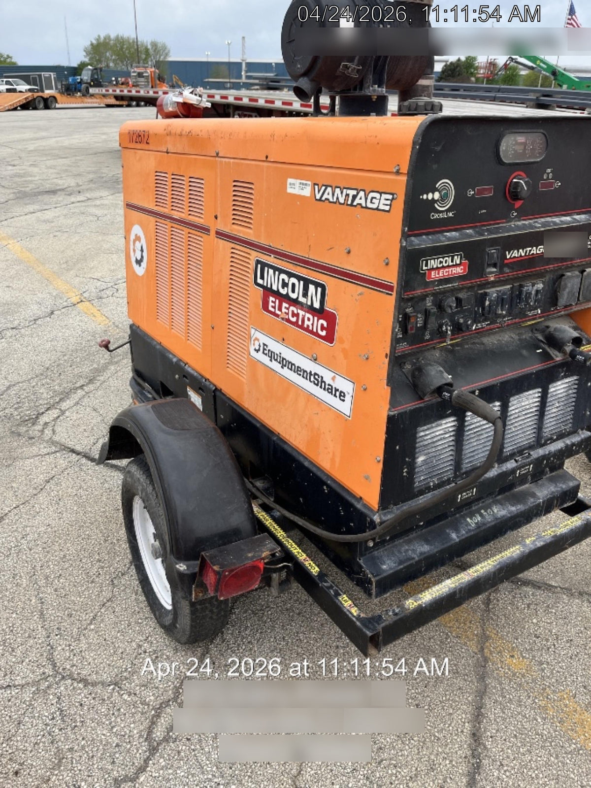 2021 Lincoln Electric Vantage 549X Ready Pak 3, ORANGE (includes trailer, cable rack, fender light kit)