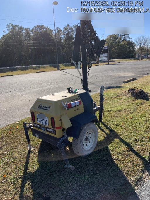 Allmand NLV3GR (4) LED Light Fixture 350W, 23' Vertical Mast, 3kW Prime, Towable, Deep Sea L401, Leveling Jacks, Yanmar T4F 5.8hp