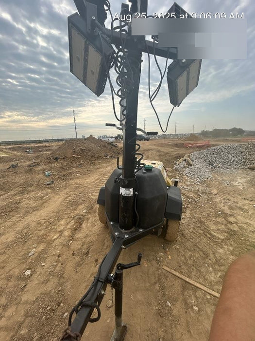 2022 Allmand NLV3GR (4) LED Light Fixture 350W, 23' Vertical Mast, 3kW Prime, Towable, Deep Sea L401, Leveling Jacks, Yanmar T4F 5.8hp