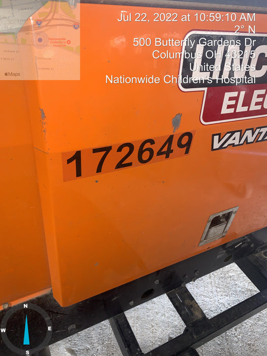 2021 Lincoln Electric Vantage 322 Vantage 322 Ready Pak 3 w/ Decals, ORANGE (includes trailer, cable rack, fender light kit) NO Telematics