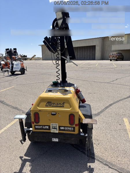2022 Allmand NLV3GR (4) LED Light Fixture 350W, 23' Vertical Mast, 3kW Prime, Towable, ES Decals, T3