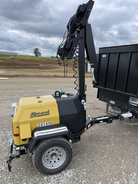 2022 Allmand NLV3GR (4) LED Light Fixture 350W, 23' Vertical Mast, 3kW Prime, Towable, Deep Sea L401, Leveling Jacks, Yanmar T4F 5.8hp