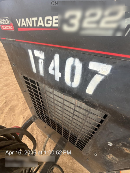 2018 Lincoln Electric Vantage 322 Lincoln Vantage 322 Welder Ready Pak 3 - Vantage 322, Trailer, Fender and light kit, Cable rack