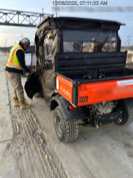 2022 Kubota RTV-X1140W-H Plastic Canopy, Windshield Acrylic Clear, LED Strobe Light, Wire Harness Kit, Back up Alarm