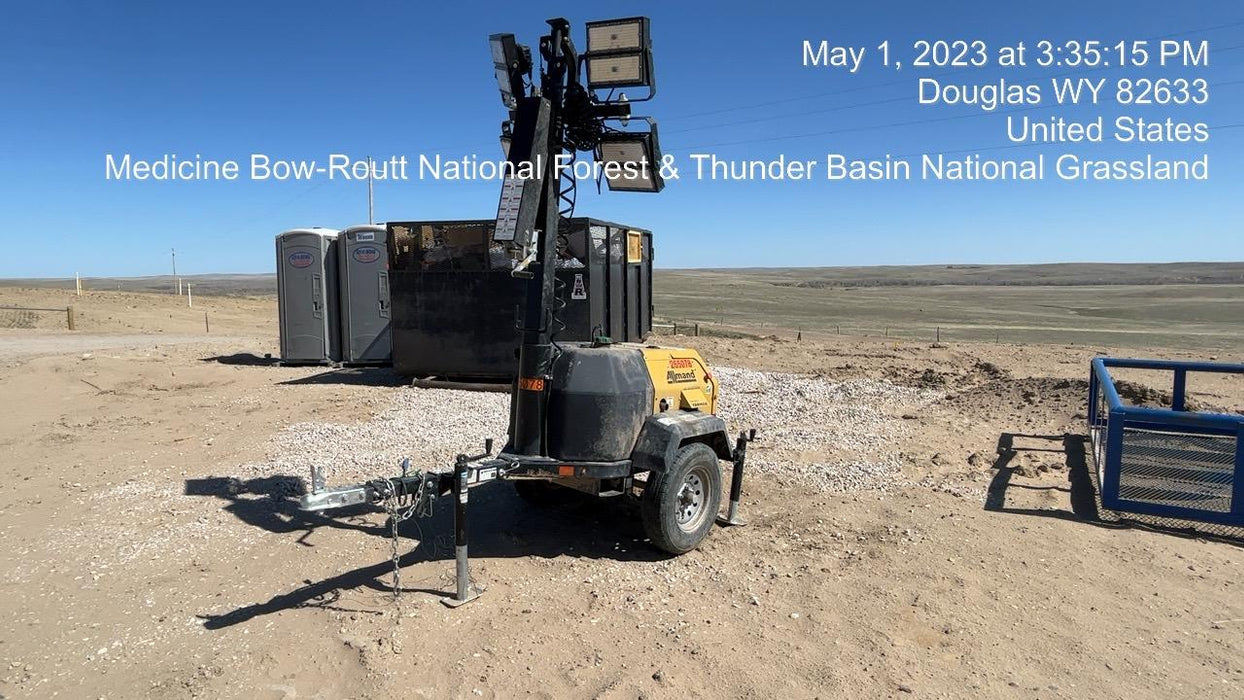 2022 Allmand NLV3GR (4) LED Light Fixture 350W, 23' Vertical Mast, 3kW Prime, Towable, ES Decals, T3