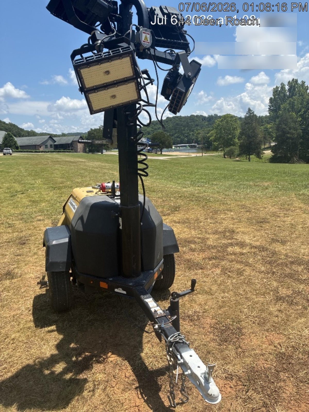 2022 Allmand NLV3GR (4) LED Light Fixture 350W, 23' Vertical Mast, 3kW Prime, Towable, Deep Sea L401, Leveling Jacks, Yanmar T4F 5.8hp