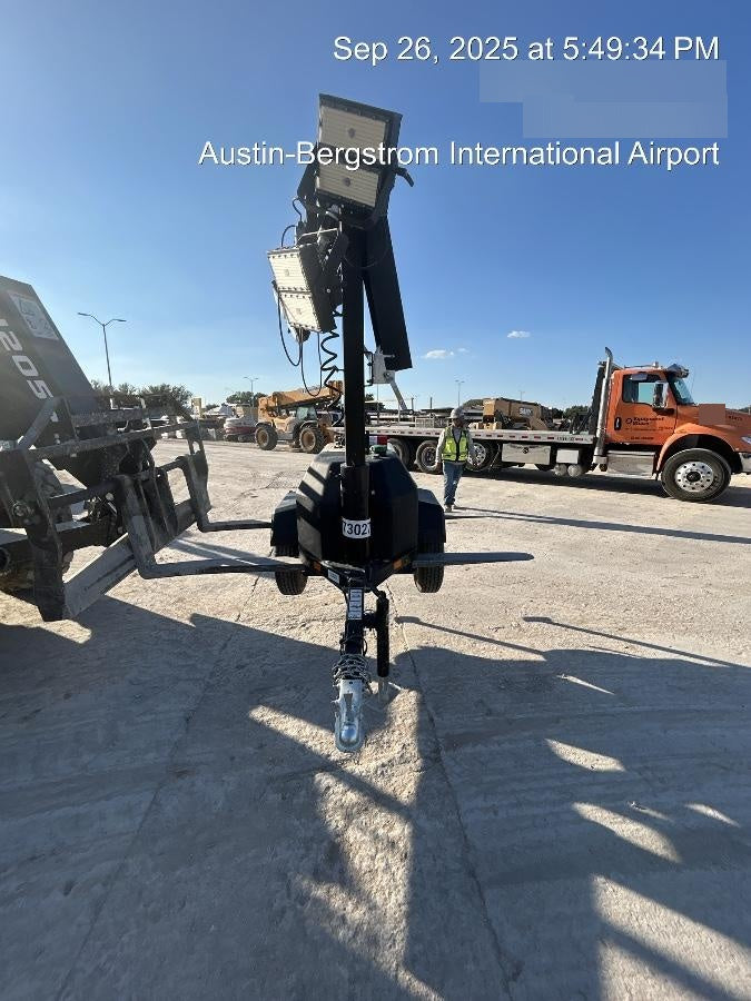 2022 Allmand NLV3GR (4) LED Light Fixture 350W, 23' Vertical Mast, 3kW Prime, Towable, ES Decals, T3