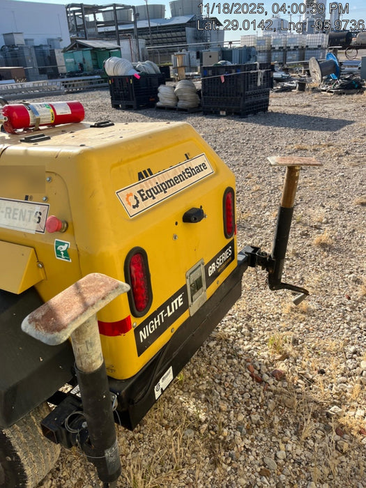 2022 Allmand NLV3GR (4) LED Light Fixture 350W, 23' Vertical Mast, 3kW Prime, Towable, Deep Sea L401, Leveling Jacks, Yanmar T4F 5.8hp