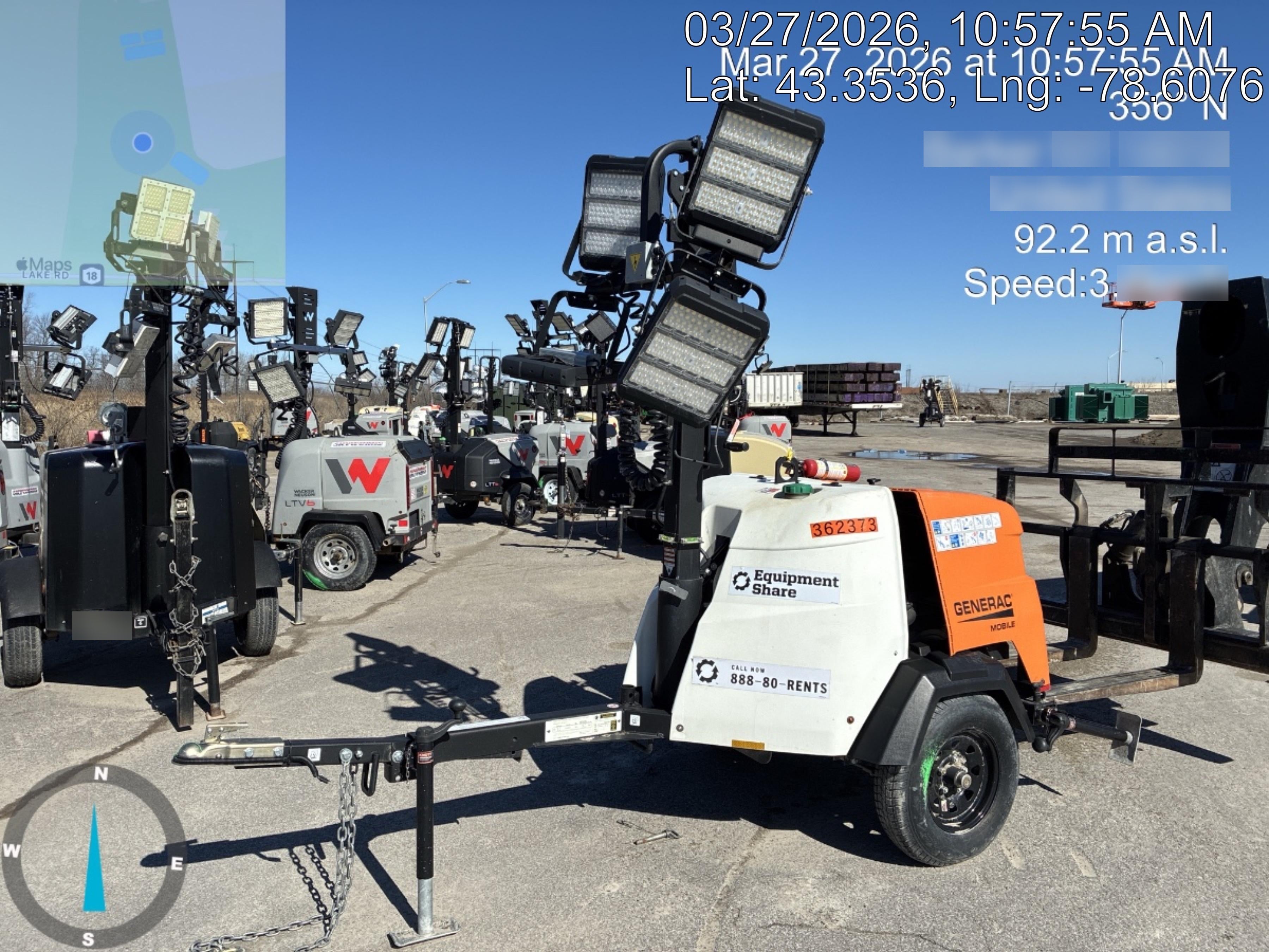2023 Generac MLT2 Diesel, Flex Switch 120V Input, Powerzone Controller, 
(4) 320W LED Lights, 4kW Generator, 39.9 Gal Fuel Tank, 2" Ball, T3