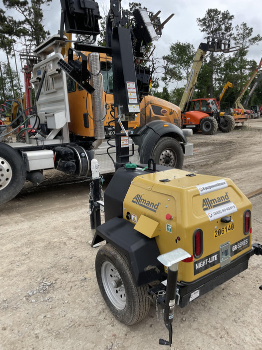 2022 Allmand NLV3GR (4) LED Light Fixture 350W, 23' Vertical Mast, 3kW Prime, Towable, Deep Sea L401, Leveling Jacks, Yanmar T4F 5.8hp