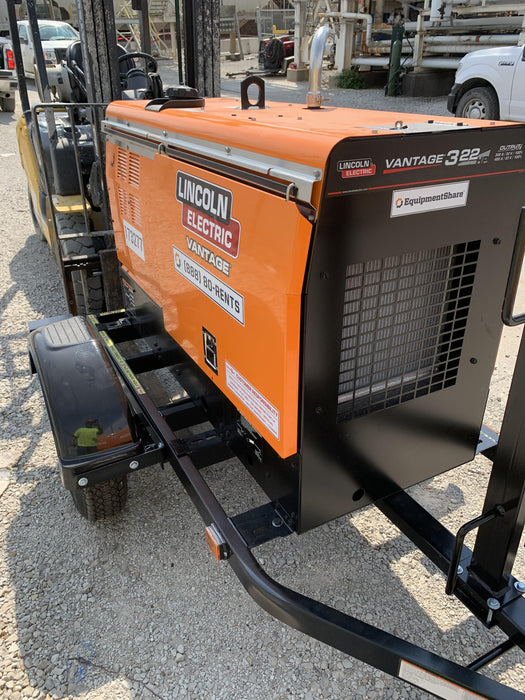 2021 Lincoln Electric Vantage 322 Vantage 322 Ready Pak 3 w/ Decals, ORANGE (includes trailer, cable rack, fender light kit) NO Telematics